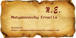 Matyasovszky Ernella névjegykártya